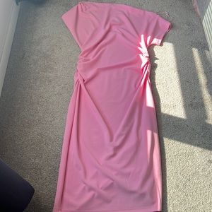 DILLARD’S GIBSON & LATIMER ASYMMETRIC ONE SHOULDER RUCHED MIDI DRESS